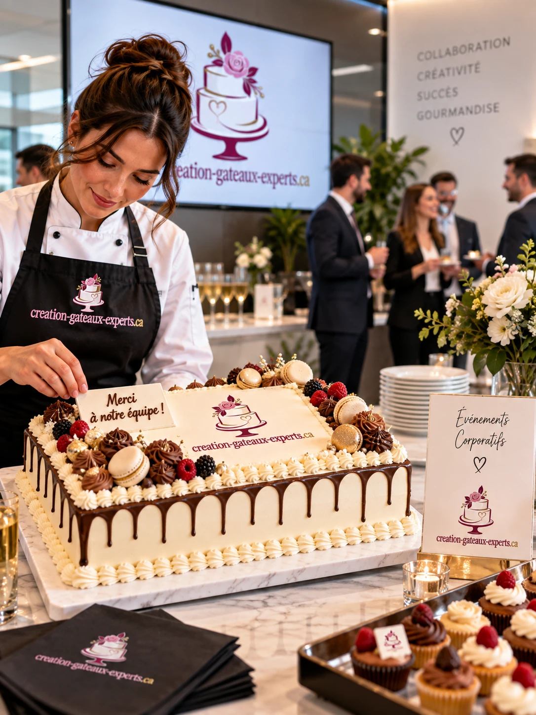 Gâteau corporatif avec logo d'entreprise